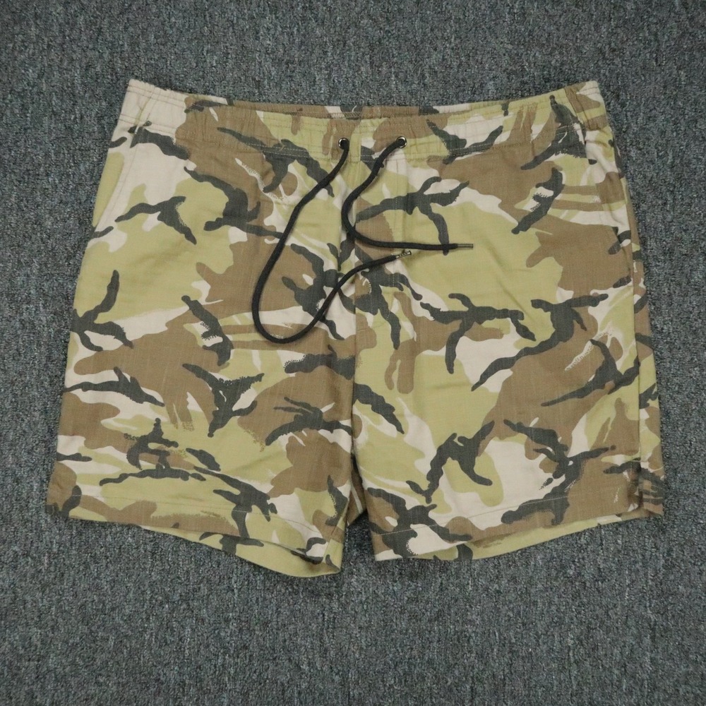 James Perse Shorts Mens XL 4 Green Tan Camouflage Bermuda Casual